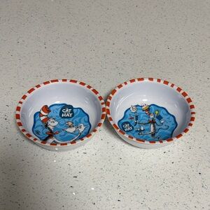 Vintage Dr. Seuss Cat in the Hat Bowls Set of 2 Zak Designs 1976 Movie Merch